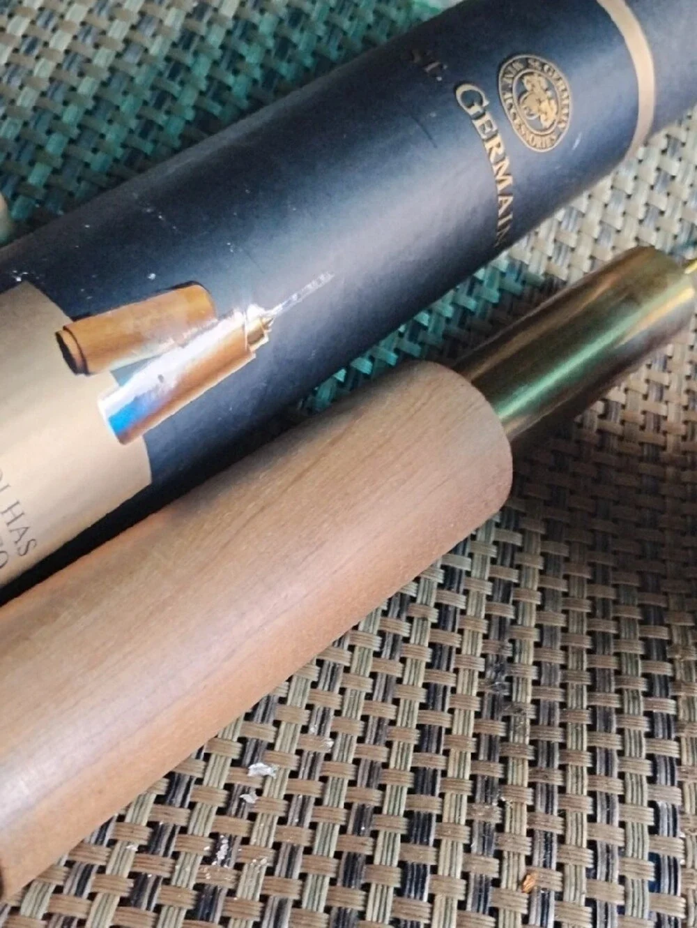 Germain Pneumatic Corkscrew with Wood Handle - Brown & Gold